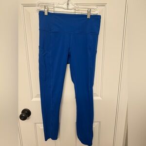 Lululemon Blue High-Waisted Leggings with Side Pockets, size 8
